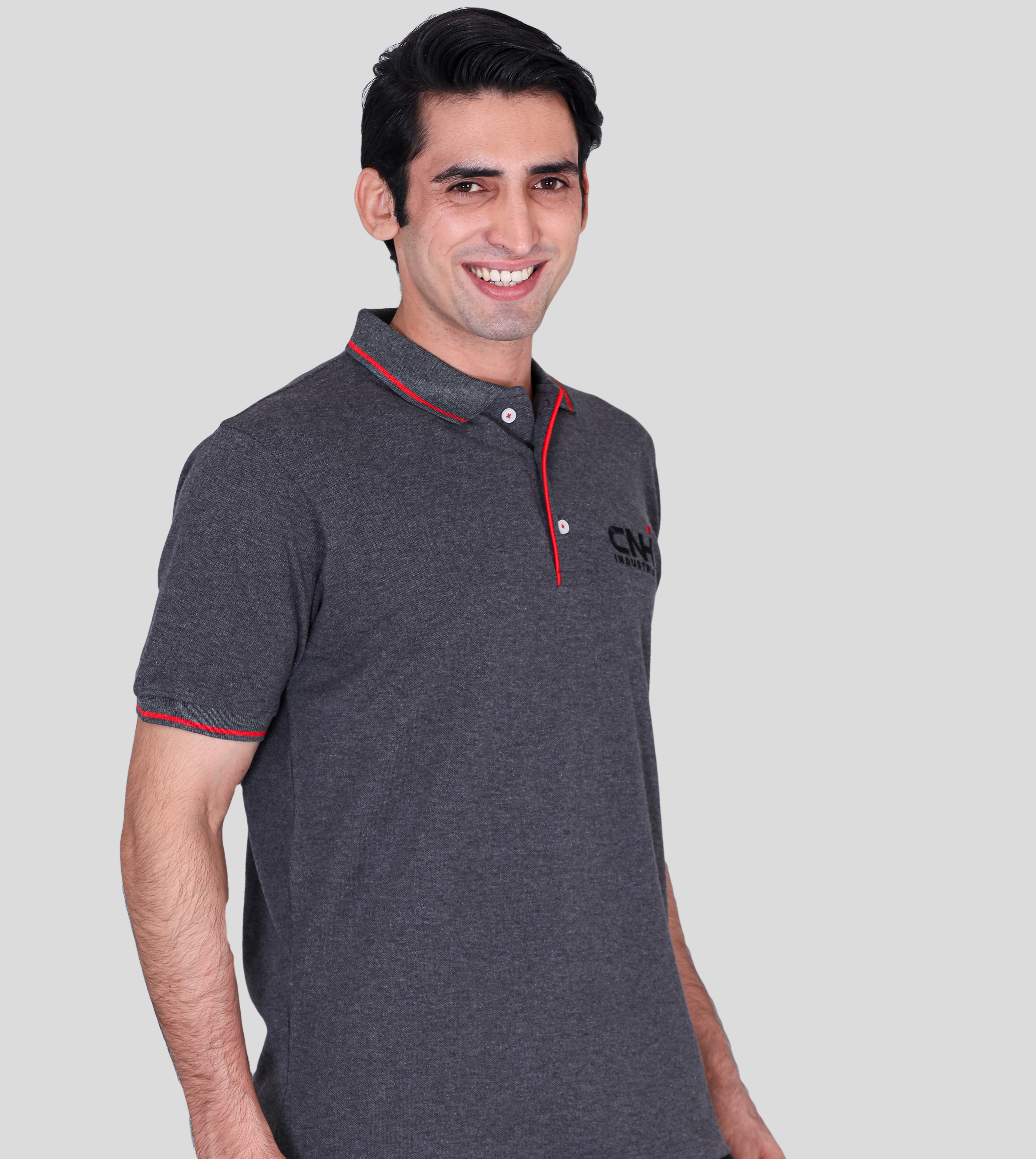 Cnh grey polo t-shirts with company logo