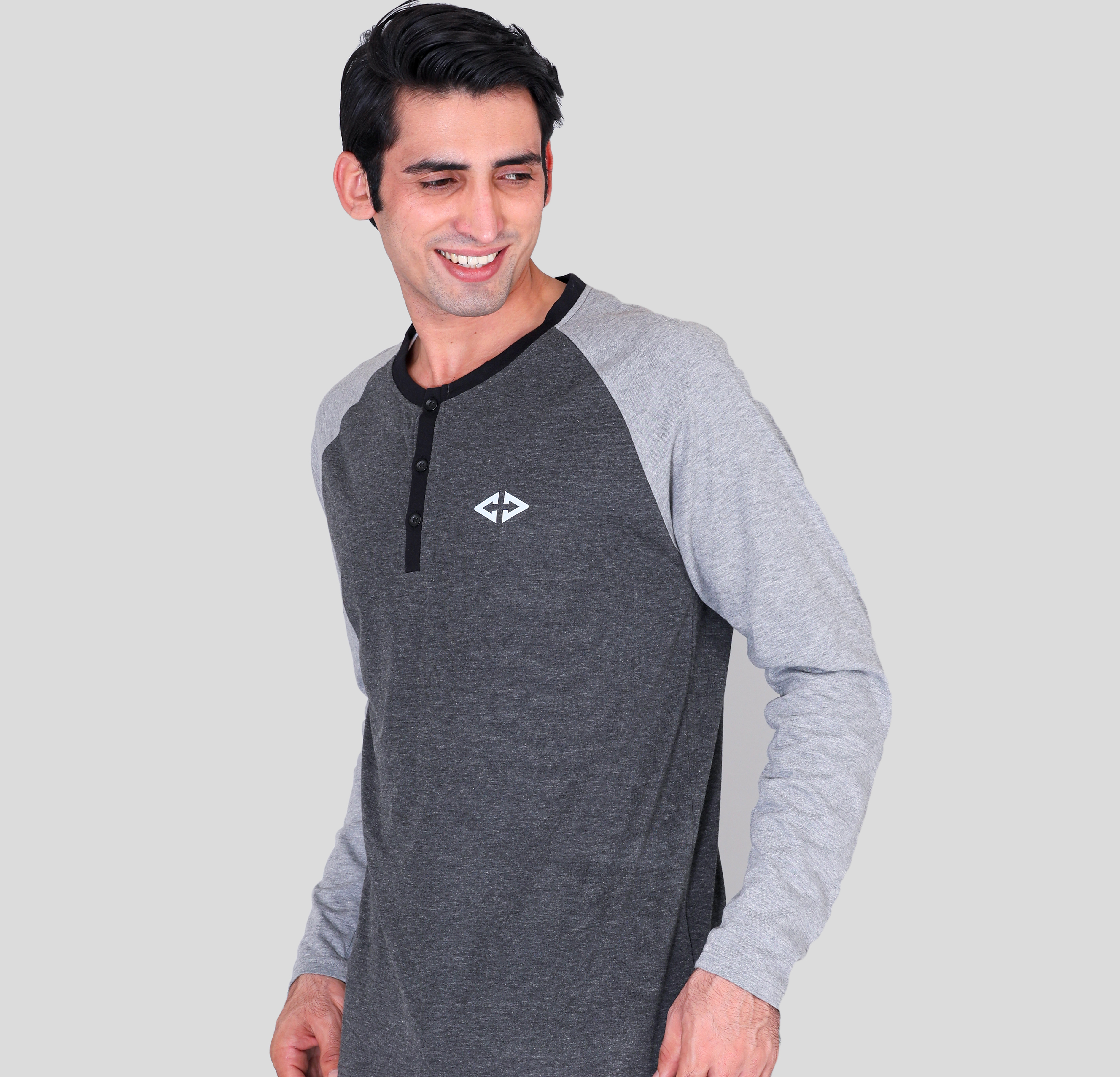 Antra grey full sleeve round neck tee promotional round neck t-shirts